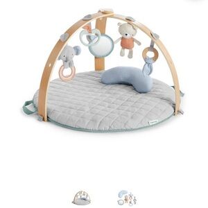 Baby Play Gym with Soft Toys - Gray and Blue